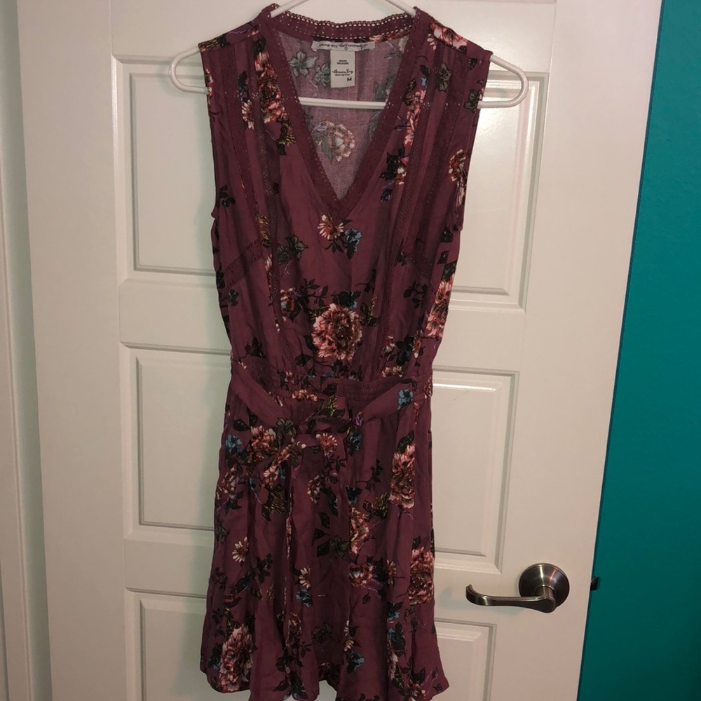 Purple floral mini dress